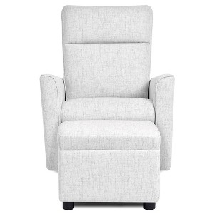 Evolur Aria Upholstered Plush Seating Swivel with Ottoman - 1 of 4