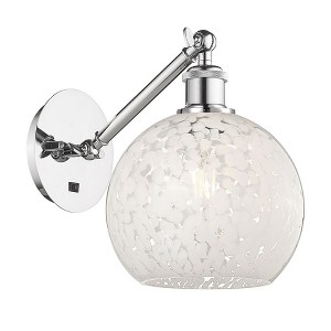 White Mouchette - 1 Light Arm Adjusts Up and Down Wall Sconce In Modern Style-10 Inches Tall and 8 Inches Wide - 1 of 1