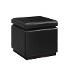 Lucinda Square Faux Leather Ottoman - Linon - 2 of 4