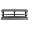 Dexmalle 55.1" Wood Coffee Table with Black Legs and 2 Open Storage Shelves - 4 of 4