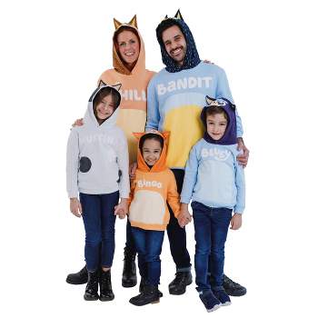 Bluey Bingo Dad Mom Fleece Matching Family Cosplay Pullover Hoodie Infant to Little Kid