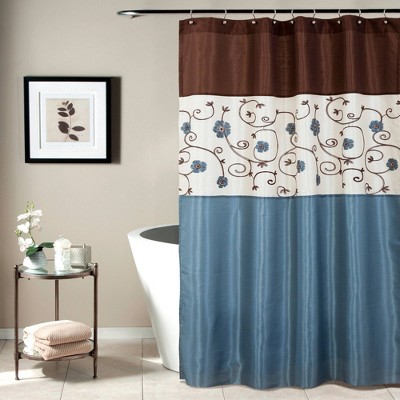 Royal Garden Shower Curtain Blue - Lush Décor