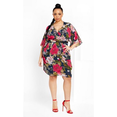 City Chic | Women's Plus Size Frida Wrap Dress - Navy - 24w : Target