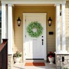 26 inch artificial boxwood wreath greenery outdoor door porch window home farmhouse decor all seasons large green leaves - 3 of 4