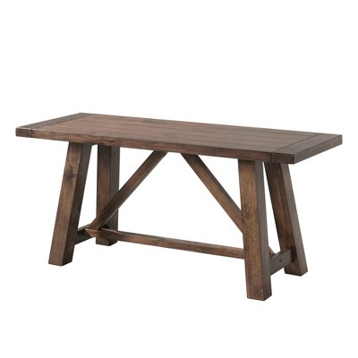 Rustic Walnut 6-Piece Dining Set with Bench and Chairs