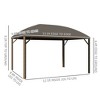 10' x 13' Hardtop Gazebo with Curtains, Netting, Pavilion with Steel Roof Ceiling Hook for Garden Patio - 3 of 4