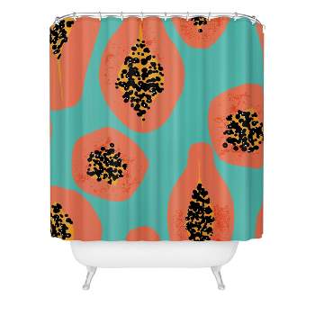 Erika Stallworth Papaya Sky Tropical Fruit Heavy Shower Curtain - Deny Designs