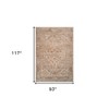 Beige And Brown Floral Medallion Area Rug With Fringe - 3 of 4