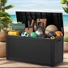 100 Gallon Rattan Deck Box, Lockable Waterproof Ourdoor Storage Container for Pool Accessories, Patio and Garden Tools - 3 of 4