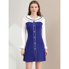 INSPIRE CHIC Women's Long Sleeve Peter Pan Collar Chiffon Panel Stretch A-line Dresses - 2 of 4