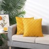 Unique Bargains Velvet Solid Geometric Textured Pillow Covers 2 Pcs - 3 of 4