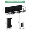 Magnetic Refrigerator Cup Holder Organizer - 2 Pack Foldable Fridge Storage Rack for Large Tumblers, Straw & Lid Holder, No Drill Kitchen Space Saver - 3 of 4
