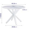 VYNXARIA 42.1"WHITE Table cross leg Mid-century Dining Table for 4-6 people With Round Mdf Table Top, Pedestal Dining Table, End Table Leisure  Table - 4 of 4