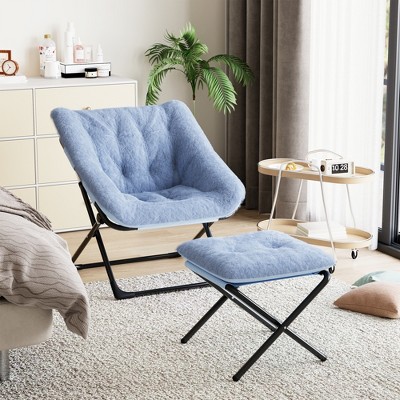 Saucer Chair, Plush Comfy Seat with Non-Slip Base, XL Foldable Lounge Chair for Teens and Adults, Accent Chair for Bedroom Dorm