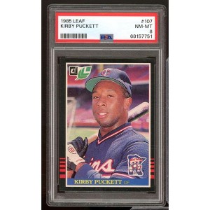 Kirby Puckett Rookie Card 1985 Leaf #107 PSA 8 - 1 of 2