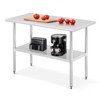 Stainless Steel Prep Table 36 x 24 Inch, Heavy Duty Kitchen Table with Adjustable Undershelf, Stainless Steel Food Worktable for Restaurants, Hotels - 3 of 4