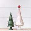 Transpac Wood 9.84 in. Multicolor Christmas Carved Striped Tree Set of 2 - 2 of 3