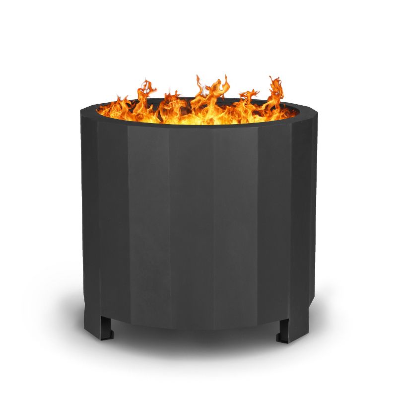 Emma and Oliver Steel Portable Smokeless Wood Burning Firepit with Waterproof Cover for Outdoor Use, 3 of 14