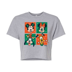 Women's - Disney - Mickey And Friends Christmas Cropped Graphic T-Shirt - 1 of 4