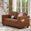 TYBOATLE 88" Faux Leather L-Shaped Sectional Sofa, Comfy Modular Couch with Chaise & USB, Convertible Sofa for Living Room, Bedroom, or Small Spaces - 2 of 4