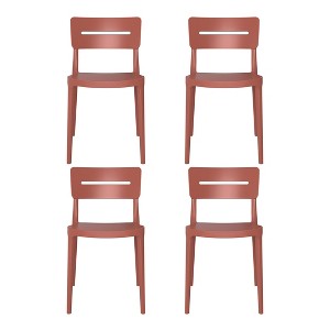 WestinTrends Playa Outdoor Modern Stackable Plastic Patio Dining Chairs (Set of 4) - 1 of 4