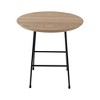 LeisureMod Rossmore Modern Round Side Table with Black Steel Frame in Natural Wood - 4 of 4
