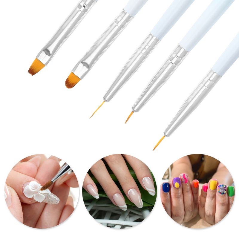 Unique Bargains Double Ended Nail Art Tool Set Multicolored Silver Tone 5 Pcs of 1 Set, 3 of 7