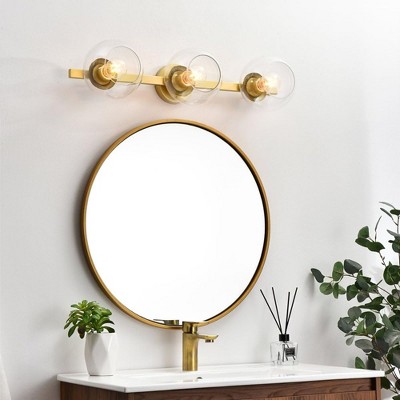 Chrome and Clear Glass 3-Light Dimmable Bath Sconce