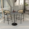 LeisureMod Verve 27" Round Bar Height Dining Table, Sintered Stone Top, Black Pedestal Base, Counter Height Table for Kitchen and Pub - 3 of 4