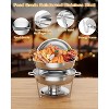 2-Pack 5QT Round Chafing Dish Set. NSF-certified stainless steel warmers include lids, a lid holder, serving spoon, and tongs for catering and events - 4 of 4