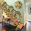 24 In Christmas Wreaths for Front Door,Prelit Wreath with LED Lights Pine Cones Ball Ornaments for Fireplace Mantle Indoor Outdoor Xmas Decor - 3 of 4
