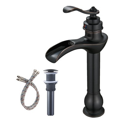 BWE Waterfall Single Hole Single-Handle Vessel Bathroom Faucet in oil rubbed bronze