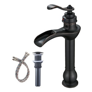 BWE Waterfall Single Hole Single-Handle Vessel Bathroom Faucet in oil rubbed bronze - 1 of 4