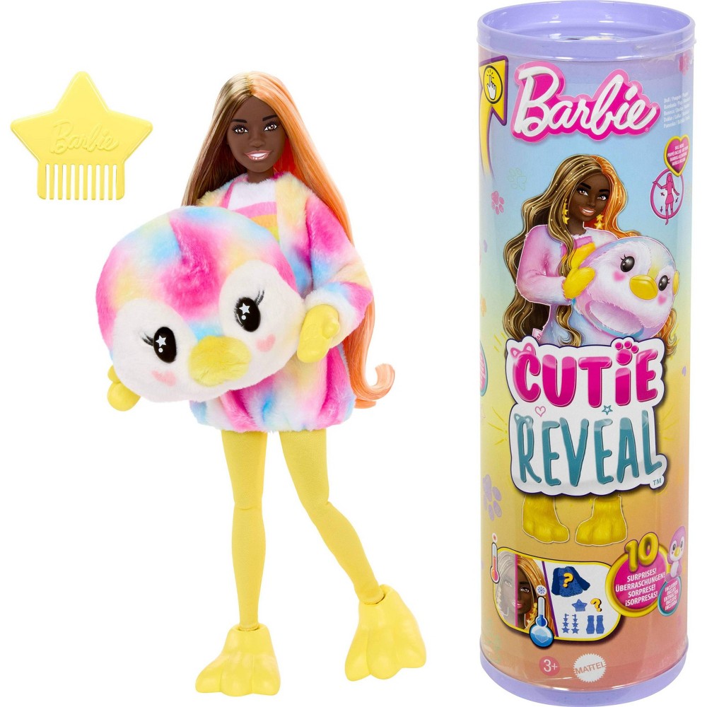 Barbie Cutie Reveal Penguin Doll &#38; Accessories, Color Dream Series with 10 Surprises