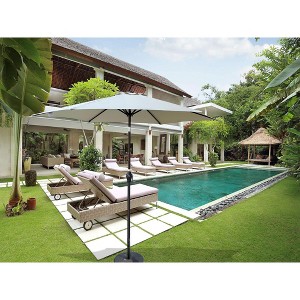 PAGED 9FT Patio Umbrella Modern Outdoor Market Umbrella with Tilt, Crank and 6 Ribs for Garden and Poolside, Base Not Included - 1 of 4
