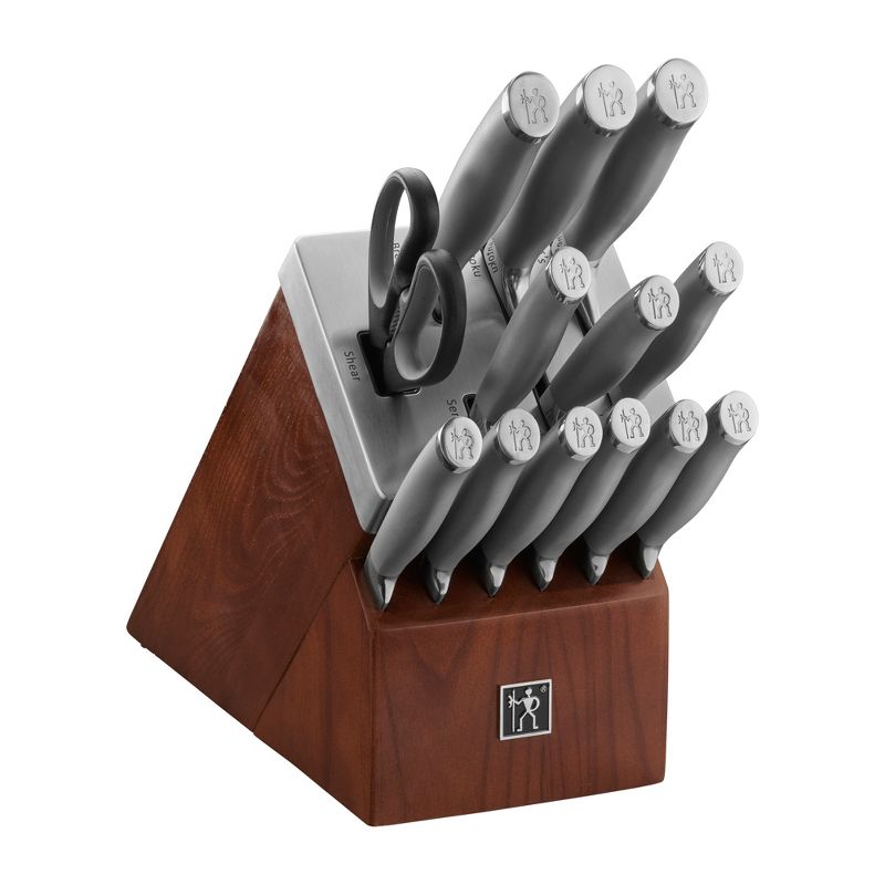 Henckels Modernist 14-pc Self-Sharpening Knife Set with Block, Chef Knife, Paring Knife, Bread Knife, Steak Knife, Dark Brown, Stainless Steel, 2 of 6