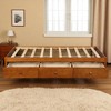 Twin Size Wood Platform Bed Frame with Storage Drawers, Slatted Support, Solid Pine Construction, Espresso Finish - 3 of 4