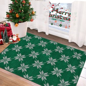 Christmas Non-Slip Rug, Washable Floor Mat for Living Room, Bedroom, Kitchen and Dining Room - 1 of 4