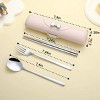 Travel cutlery set, 18/8 stainless steel cutlery, Reusable utensils set with case, Portable Silverware Lunch Box for Camping and Office - 2 of 4