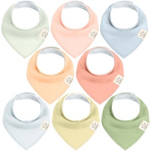 8pk Organic Baby Bandana Bibs, Baby Drool Bibs for Baby Boy, Girl, Baby Bibs for Infant, Newborn - 1 of 4