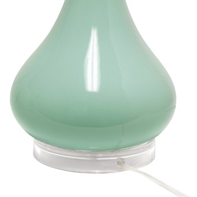 Aqua Ceramic Droplet Table Lamp with Fabric Shade