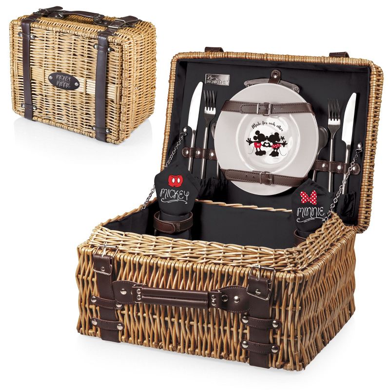 Disney Mickey & Minnie Mouse Champion Picnic Basket by Picnic Time - Black, 1 of 4