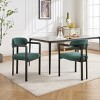 Mid-Century Modern Dining Arm Chairs Set of 2,Upholstered Accent Kitchen Chairs with Black Metal Legs-Baofuwish - 2 of 4