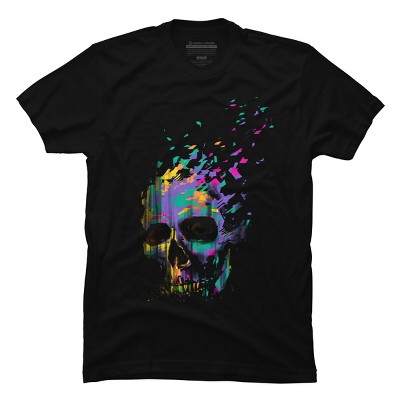 Men's Design By Humans Defragged Colorful Skull By DBHOriginals T-Shirt