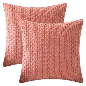 REGALWOVEN Soft Corduroy Throw Pillow Covers for Couch Bed Sofa Home Decor 2 Pcs - 1 of 4