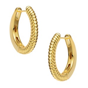 Guili 14K Gold Plated Small Hoop Earrings with a Sleek Minimalist Design, Available in White and Gold, Perfect for Everyday Wear and Jewelry Lovers - 1 of 3