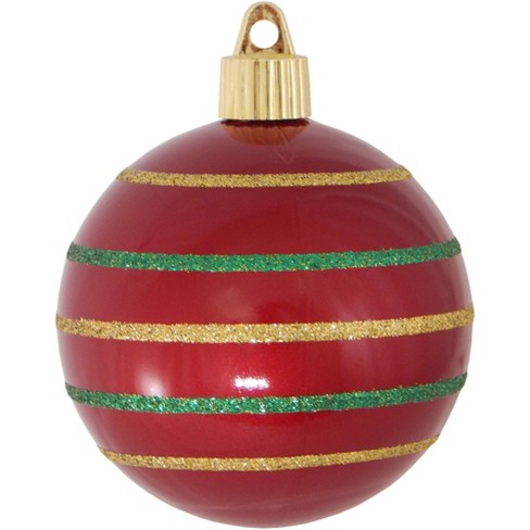 Christmas By Krebs 4ct Candy Red And Gold Striped