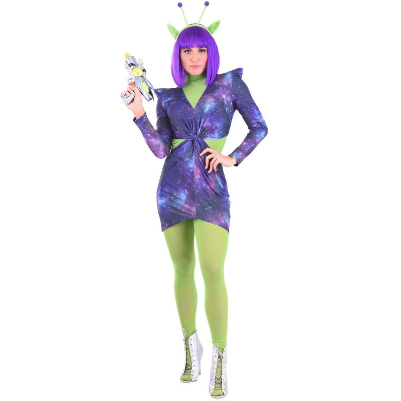 HalloweenCostumes.com Women's Cosmic Alien Halloween Costume, 4 of 6