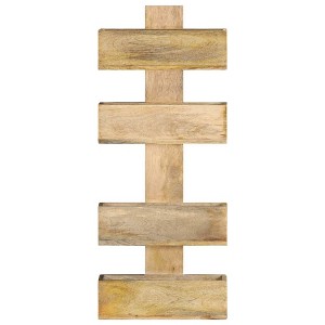vidaXL Solid Mango Wood Magazine Wall Rack - Scandinavian Style, Durable Wood Construction, Unique Design, Ample Storage, Easy to Assemble - 1 of 4