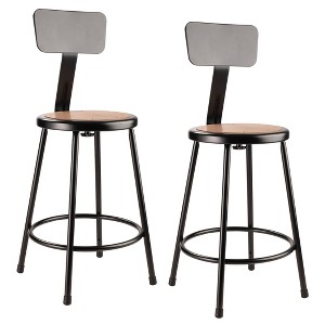 2pk 24" Heavy Duty Steel Counter Height Barstool with Backrest Black - Hampden Furnishings - 1 of 4